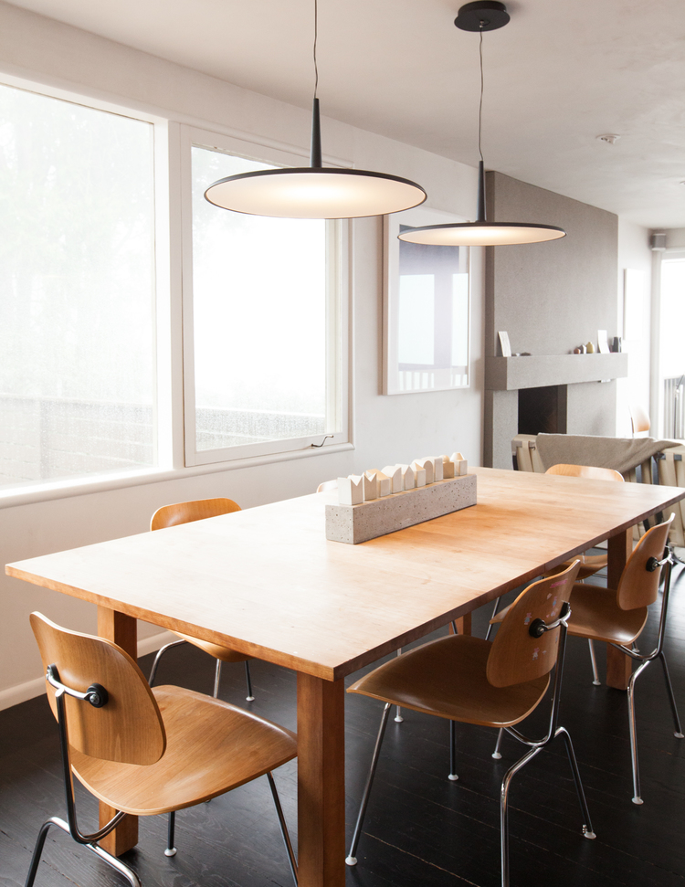 pendant lighting and dining room table // Cragmont by Sky Lanigan for Medium Plenty