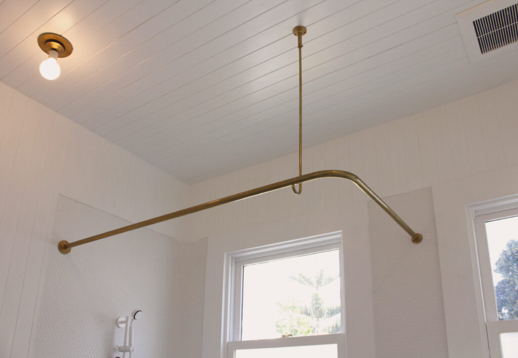 brass shower rod // Carriage House by Sky Lanigan for Medium Plenty